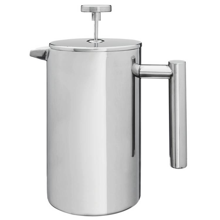 Habitat Double Walled 8 Cup 1000ml Cafetiere - Silver