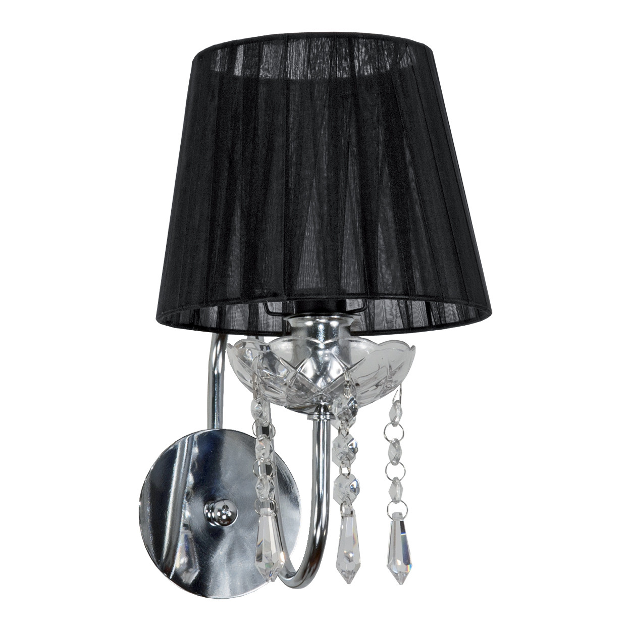 Kinkiet ścienny do sypialni chrom glamour EDYLIT 1xE27 MIA NEGRO 12-403