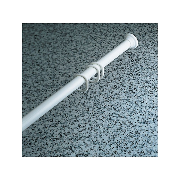 Barre tringle pour rideau de douche ou baignoire extensible sans perçage en Alu DECOR 75125cm Blanc Spirella