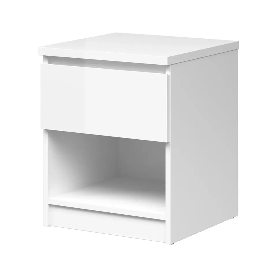 Nachtkastje Naia - 1 lade - hoogglans wit
