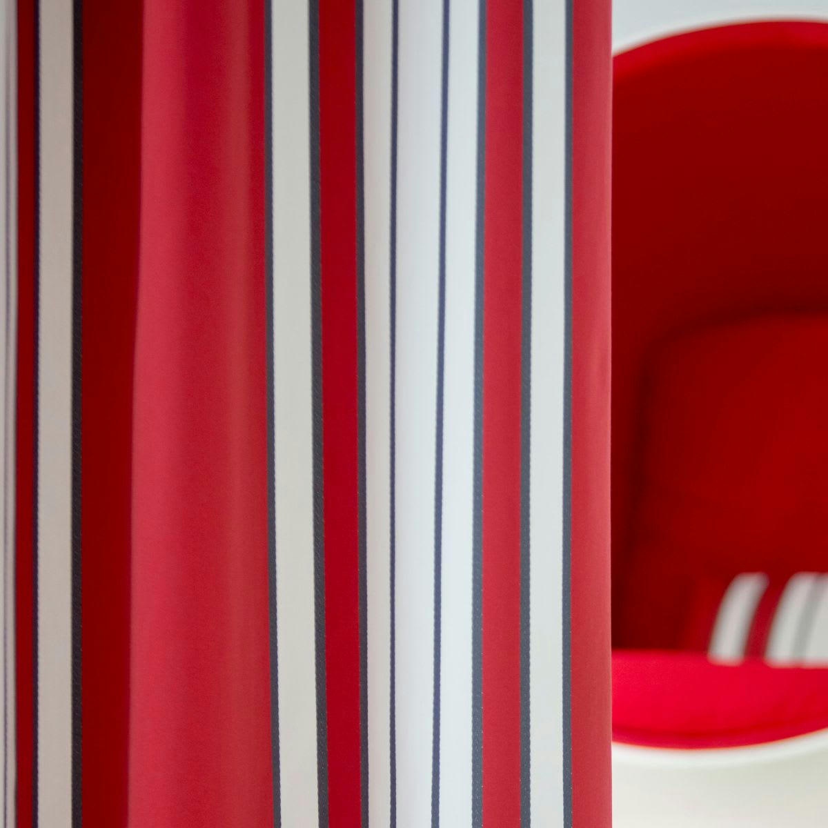 ESPELETTE AMARANTE - Rideau en coton rouge 168 x 250 cm