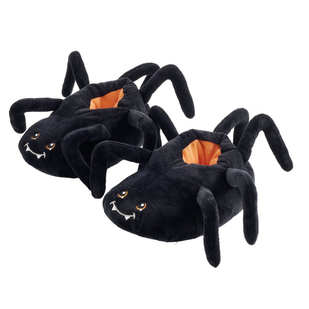 Chaussons femme et enfant araignée noire Halloween T34 à 41