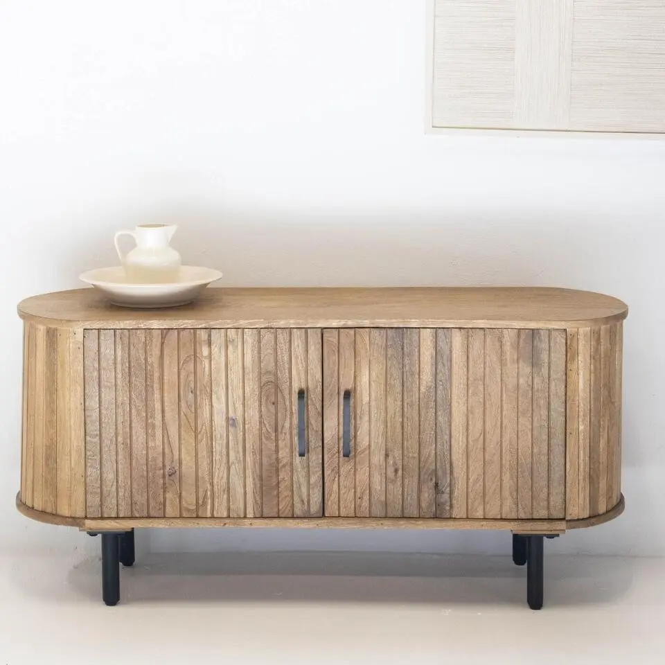 Tv-meubel Naturel - Mangohout - 120cm - Tv-meubel Merel