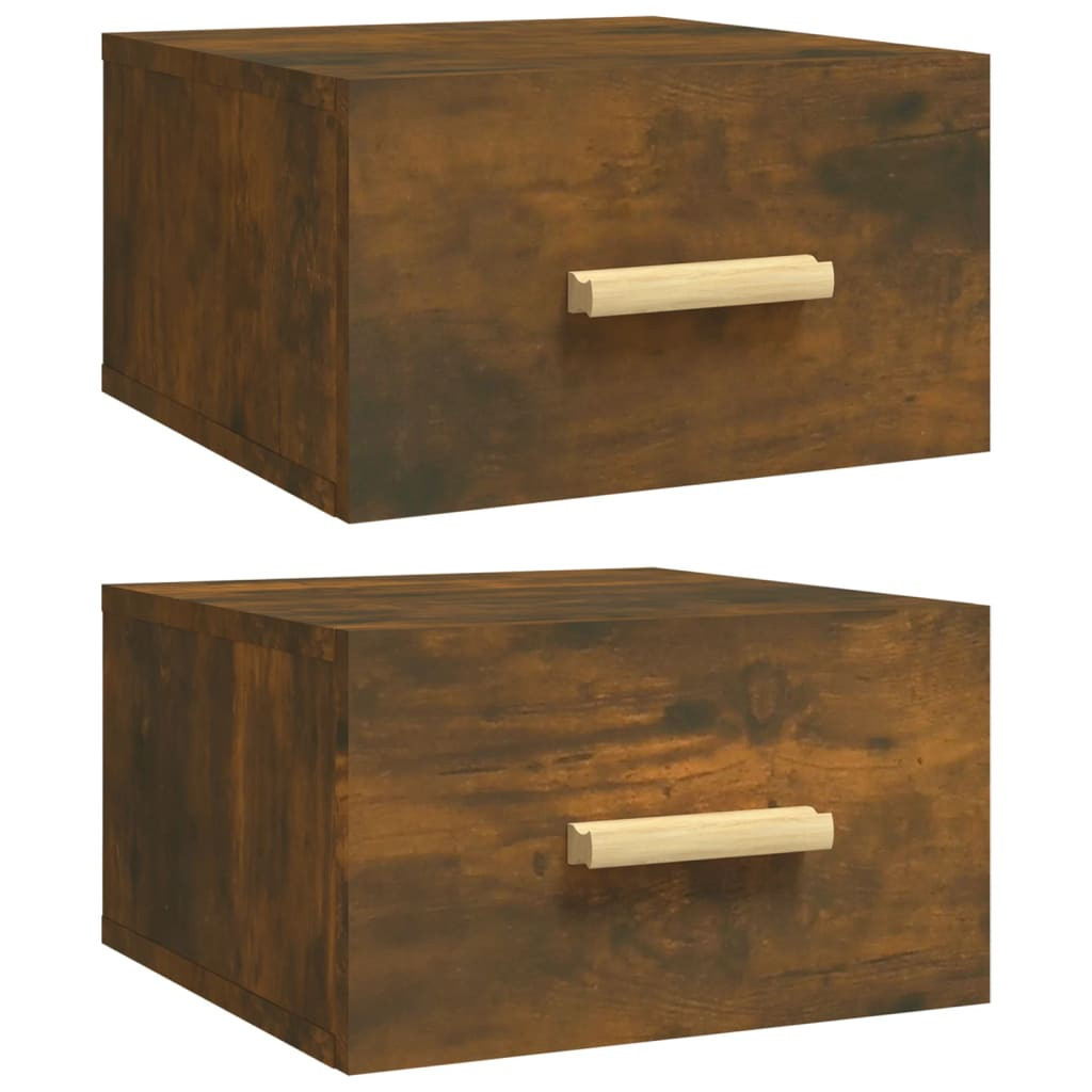 2x Szafka Nocna Stolik Komoda Brązowa Wisząca Do Sypialni 35x35x20 cm