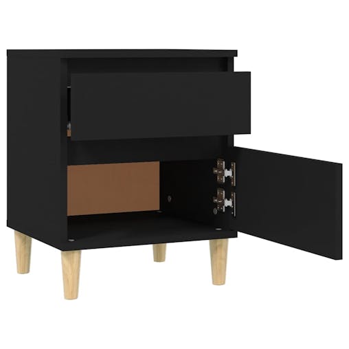 NNEVL Bedside Cabinets 2 pcs Black 40x35x50 cm