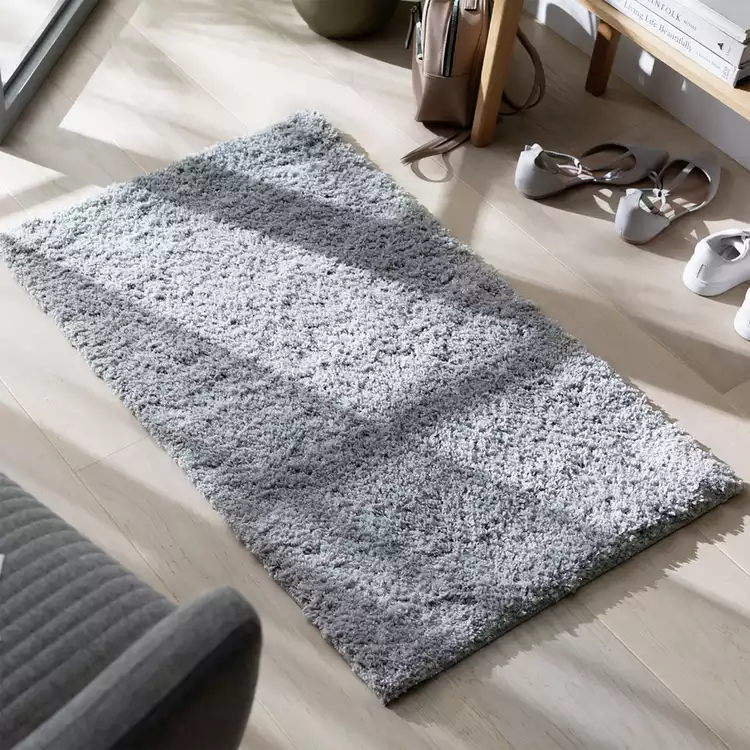 Habitat Shimmer Grey Cut Pile Rug - 80x150cm