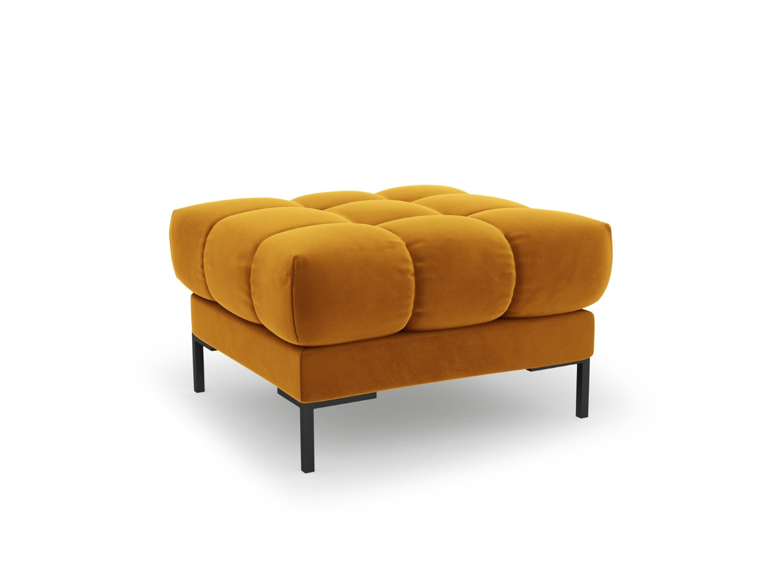 Cosmopolitan Design Poef Bali flueel, geel - 60x60x41cm