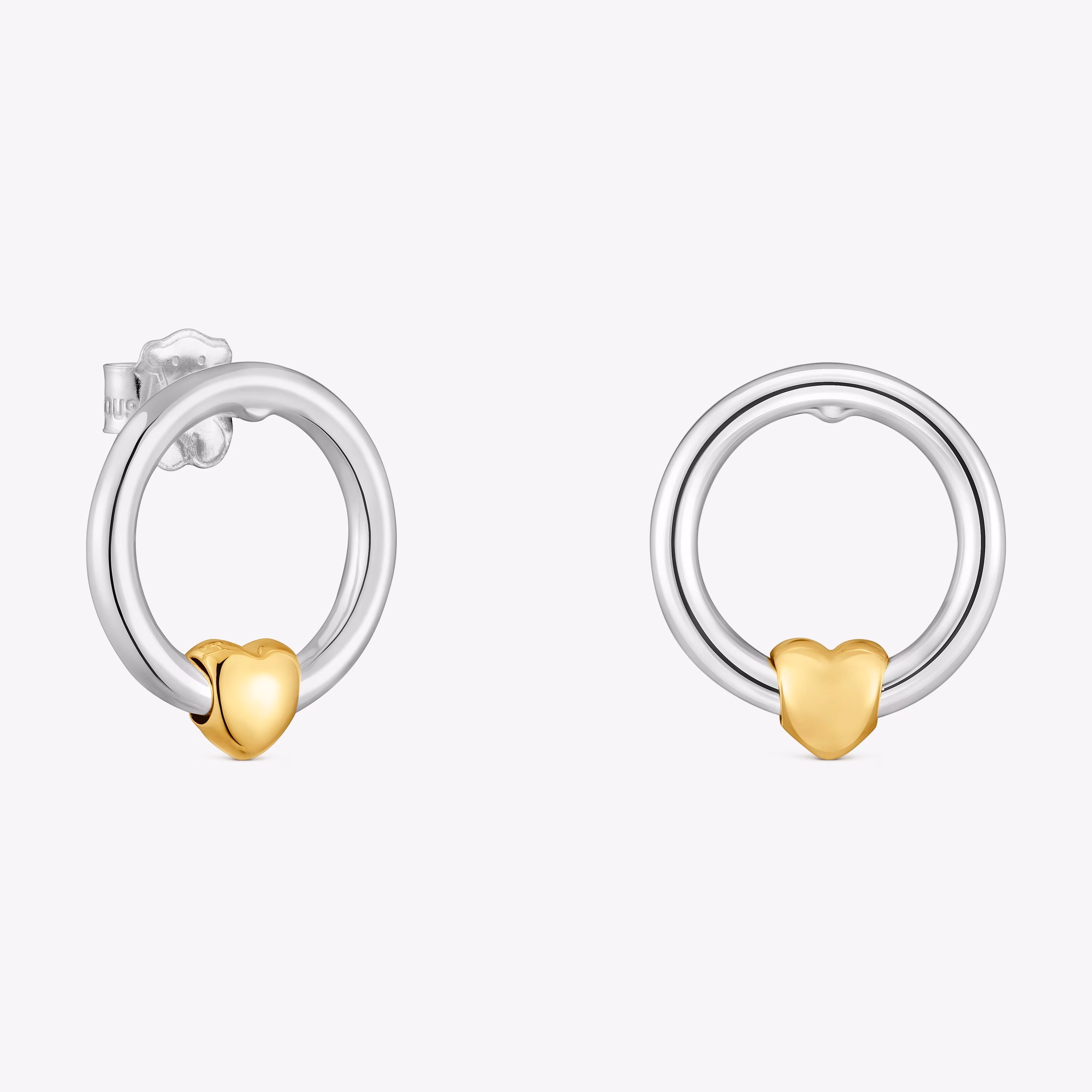 Pendientes aro bicolor motivo corazón TOUS Flechazo