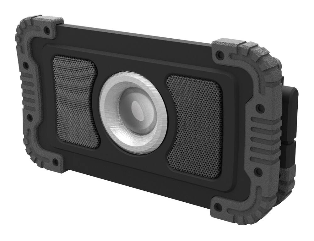 MAXIMUM 1200 Lumens Durable Utility Bluetooth Light Speaker, Batteries Included, Black