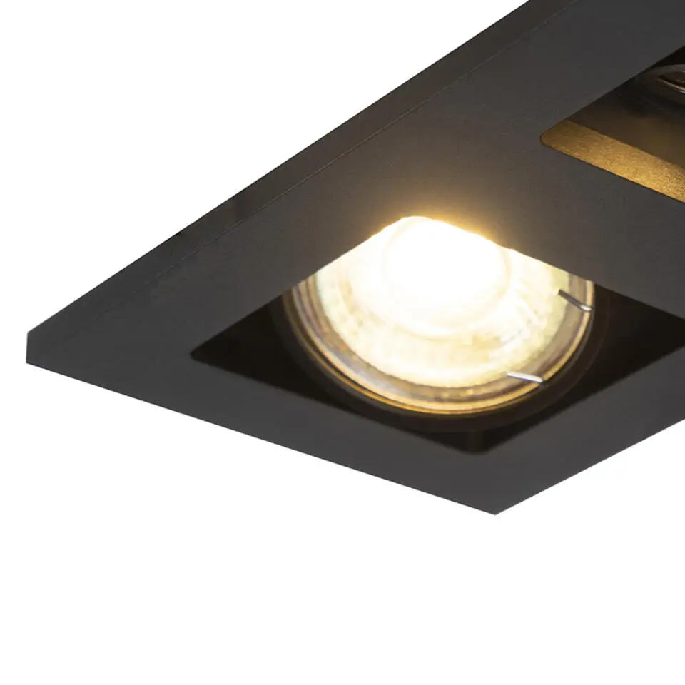 Qazqa inbouwspot qure zwart gu10