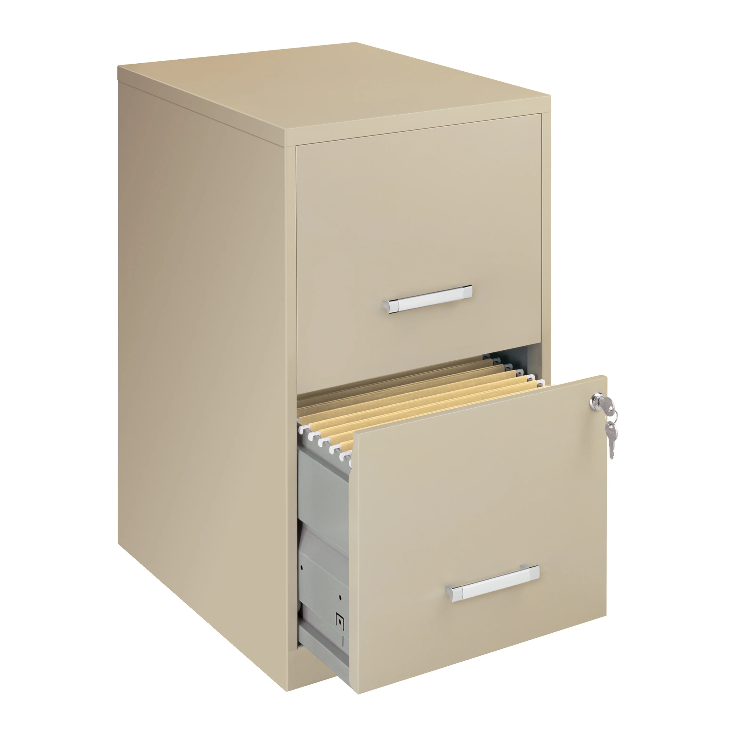 Space Solutions 18 Deep 2-drawer Metal File Cabinet, Putty