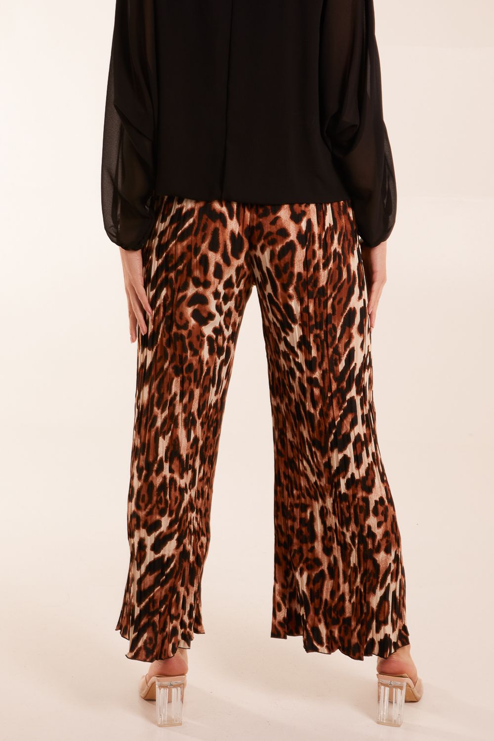 Blue Vanilla Abstract Cheetah Pleated Trousers