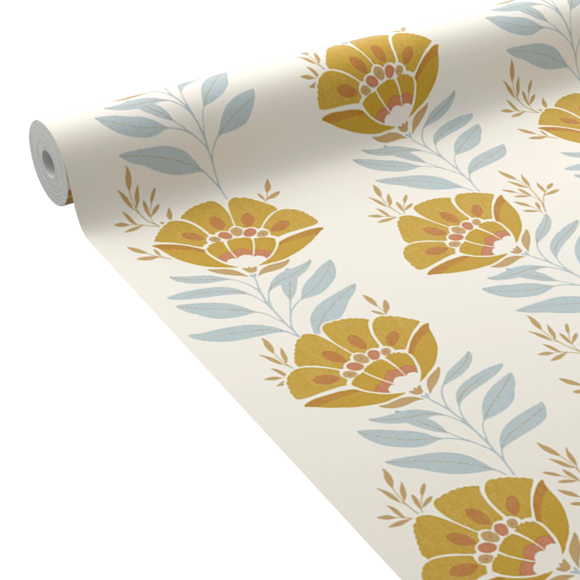 Caselio Papier peint intissé SERAPHINA ocre et bleu ciel