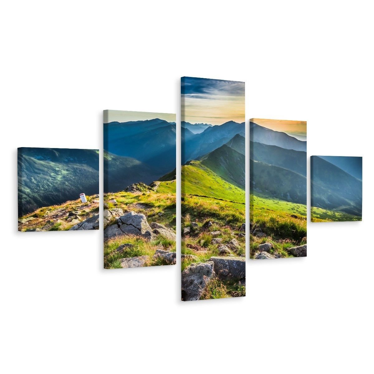 Obraz 5-Częściowy PEJZAŻ Górski Natura 3D 150x90cm