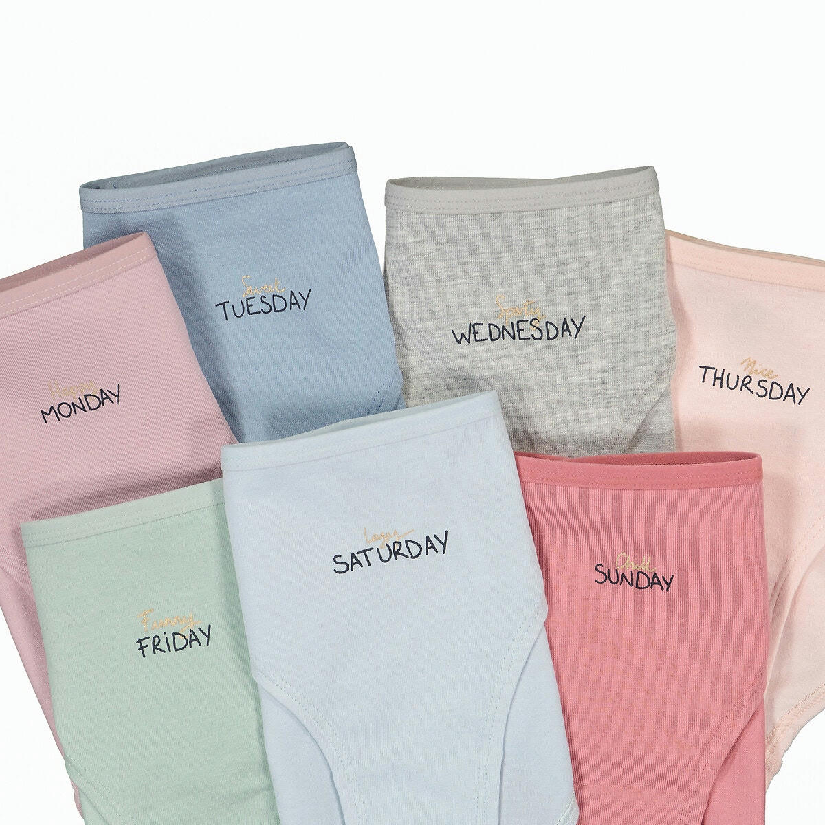 Lot de 7 culottes en coton jour de la semaine