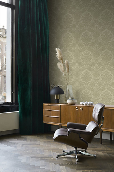 Origin Wallcoverings papier peint ornement kaki 53 cm x 10.05 m