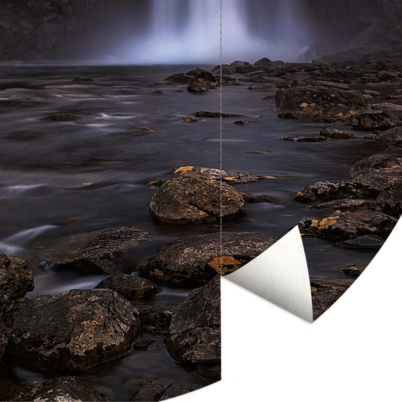 Vliestapete »Runde Vliestapete«, Cuadrado Wasserfall Natur, mehrfarbig, matt