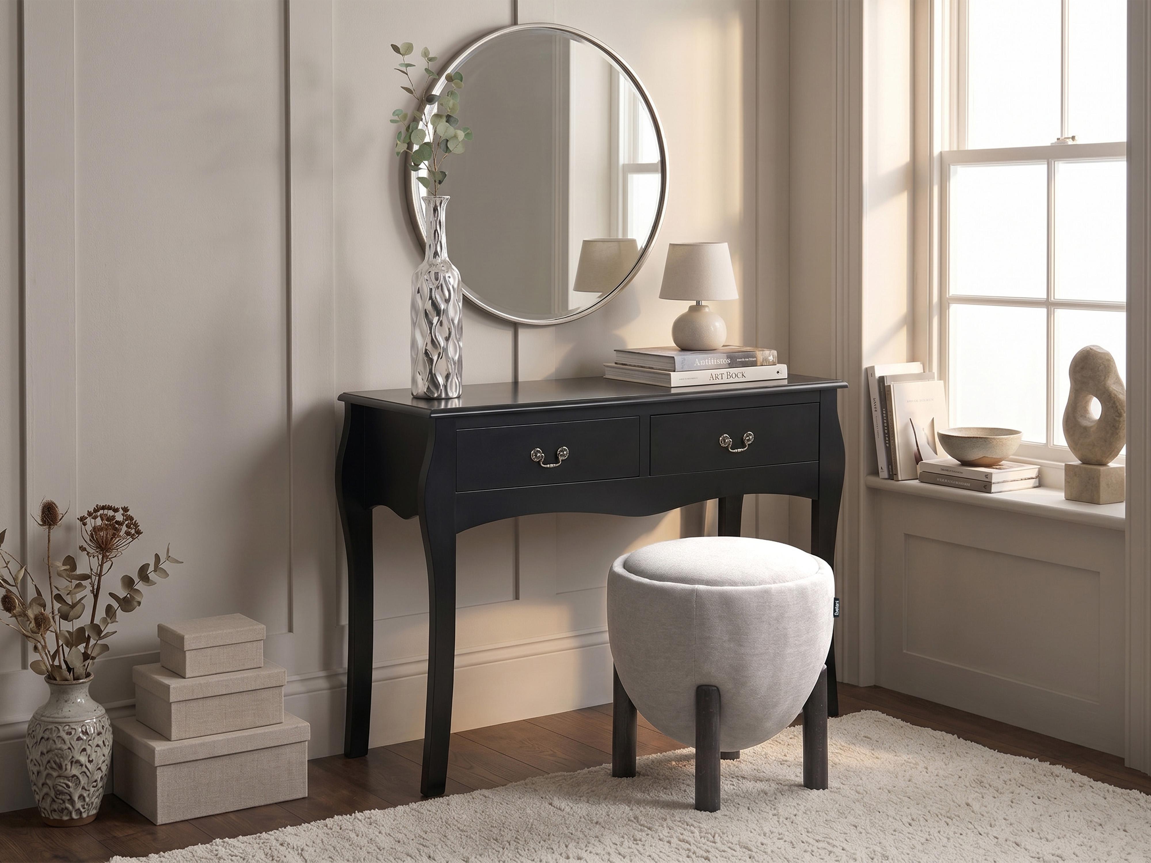 Pouffe ARCHIE Faux Linen Grey