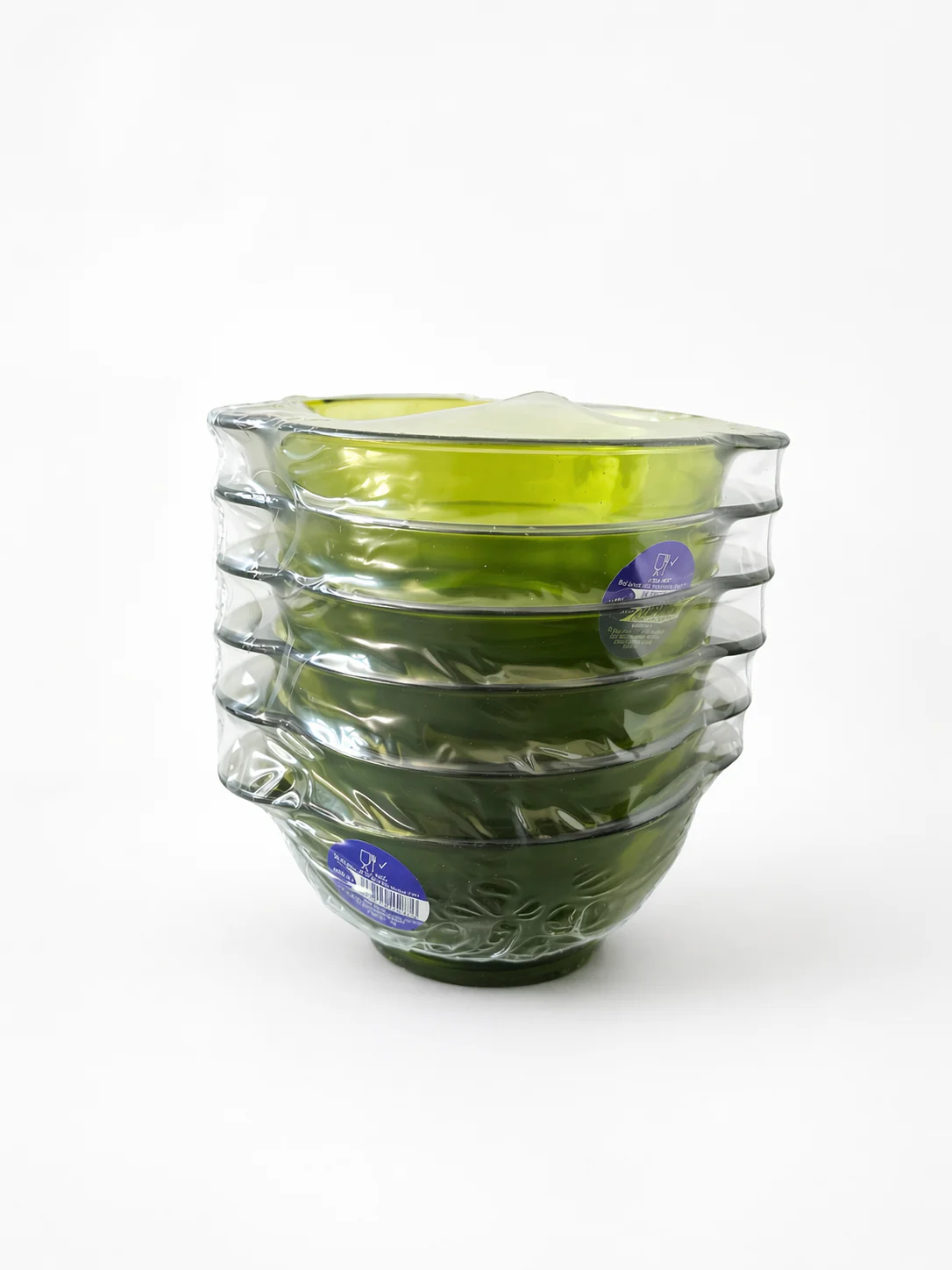 Lys - Bol en verre Vert à oreilles 51cl (Lot de 6)