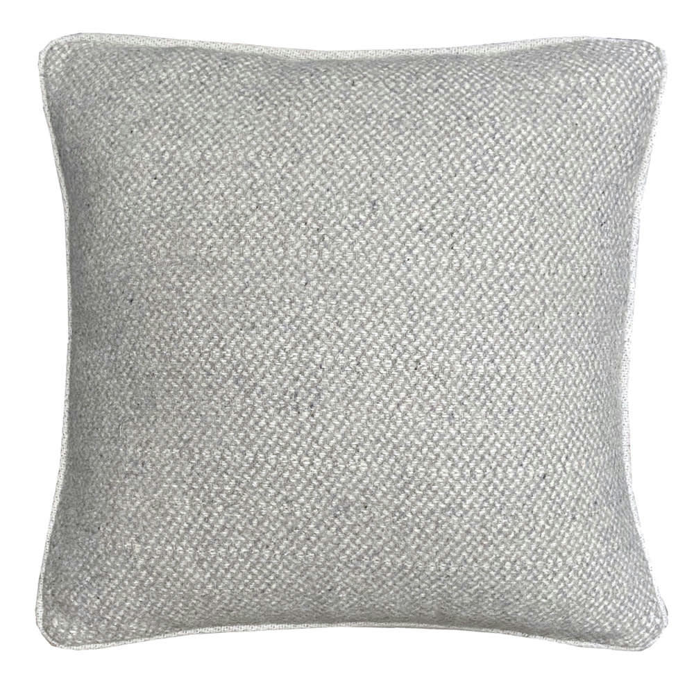RECYCLED - Coussin carré laine recyclée structure gris naturel 50x50