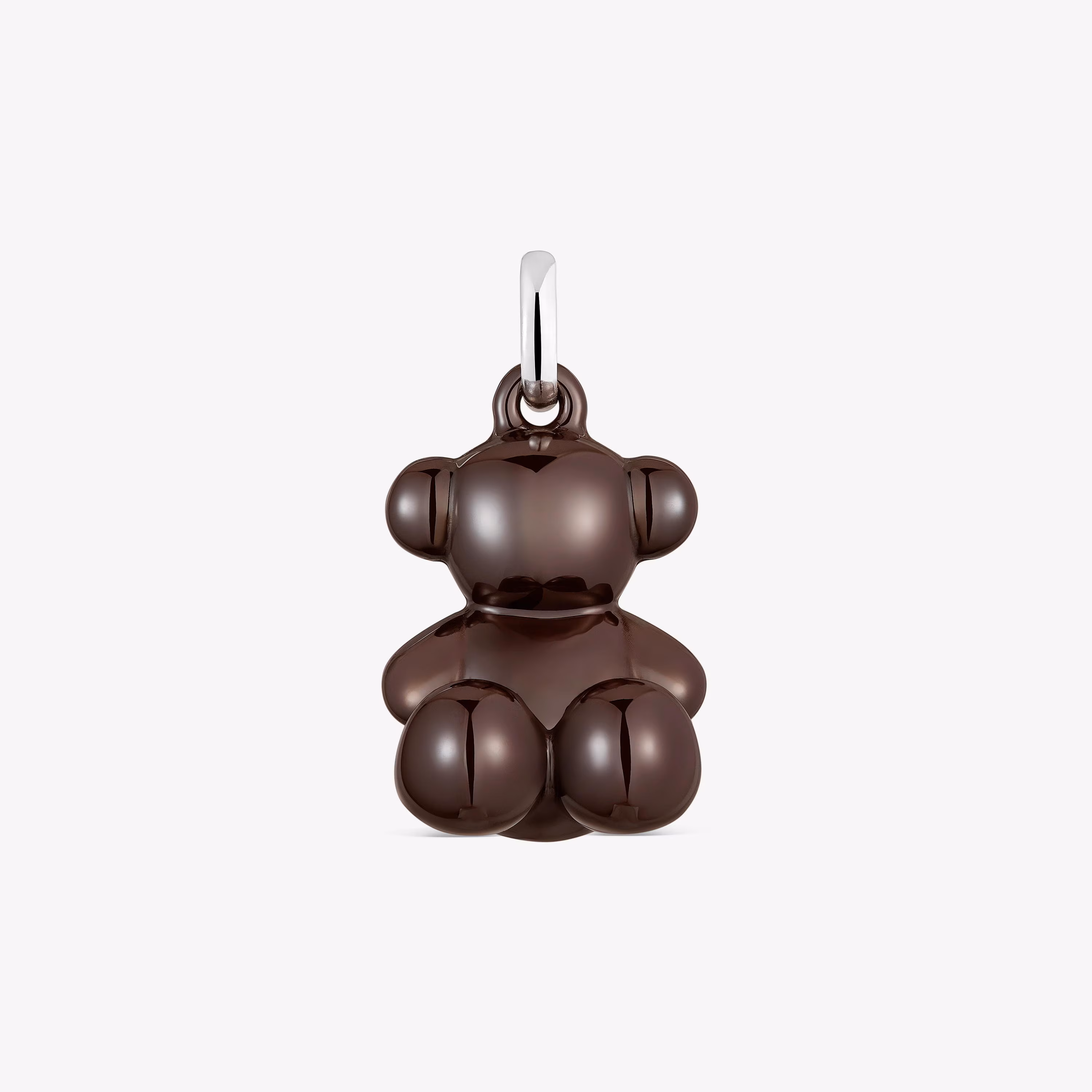 Colgante oso de plata y cerámica marrón Bold Bear