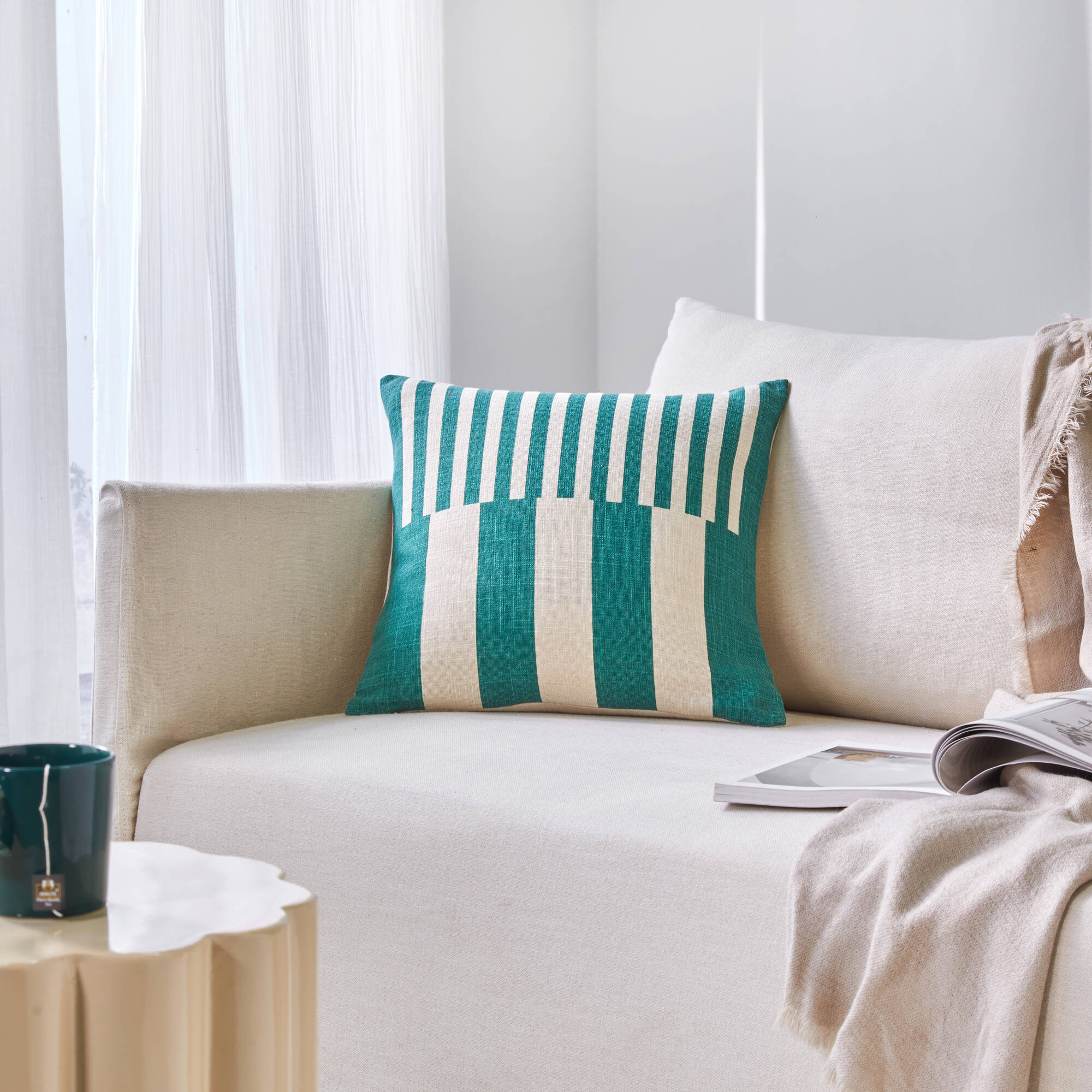 Coussin imprimé rayures
