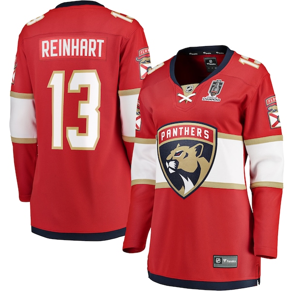 Sam Reinhart Florida Panthers  Women's 2025 Stanley Cup Champions Breakaway Jersey - Red