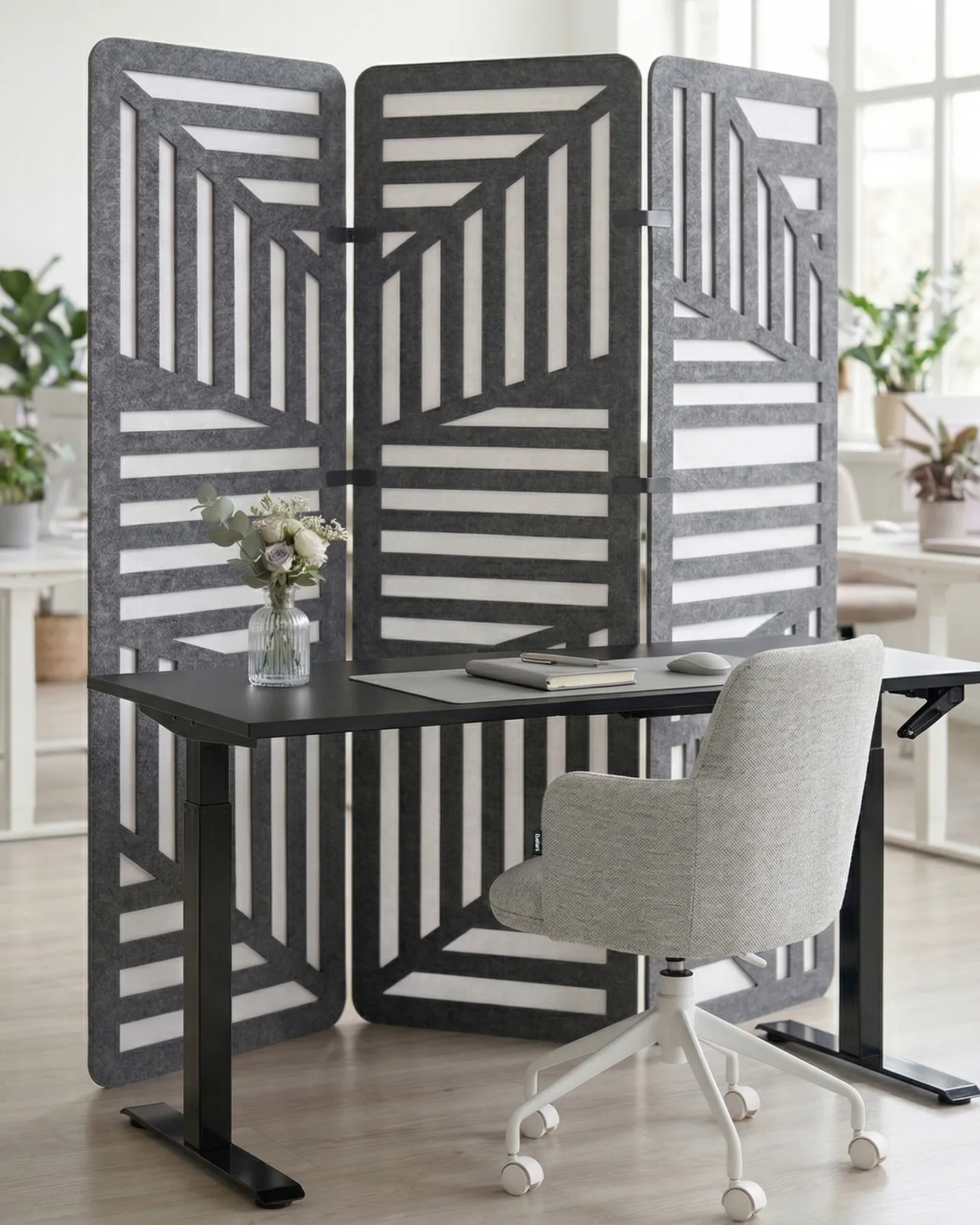 Office Divider FUTURA 180 x 180 cm Dark Grey