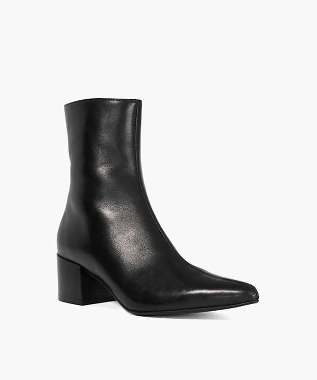 Pami Black - Block Heel Ankle Boots