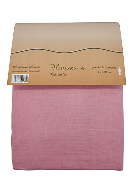 Housse de couette Polycoton Rose - 1 personne 140 x 200 - 488-7