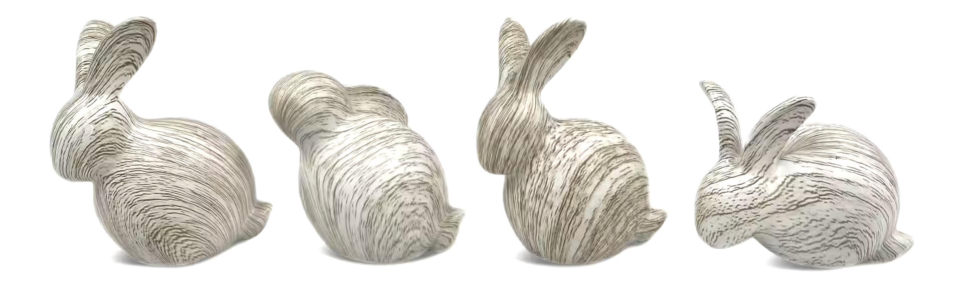 Easter Grainy-Finish Resin Bunny Rabbits Table Décor, 4-pk