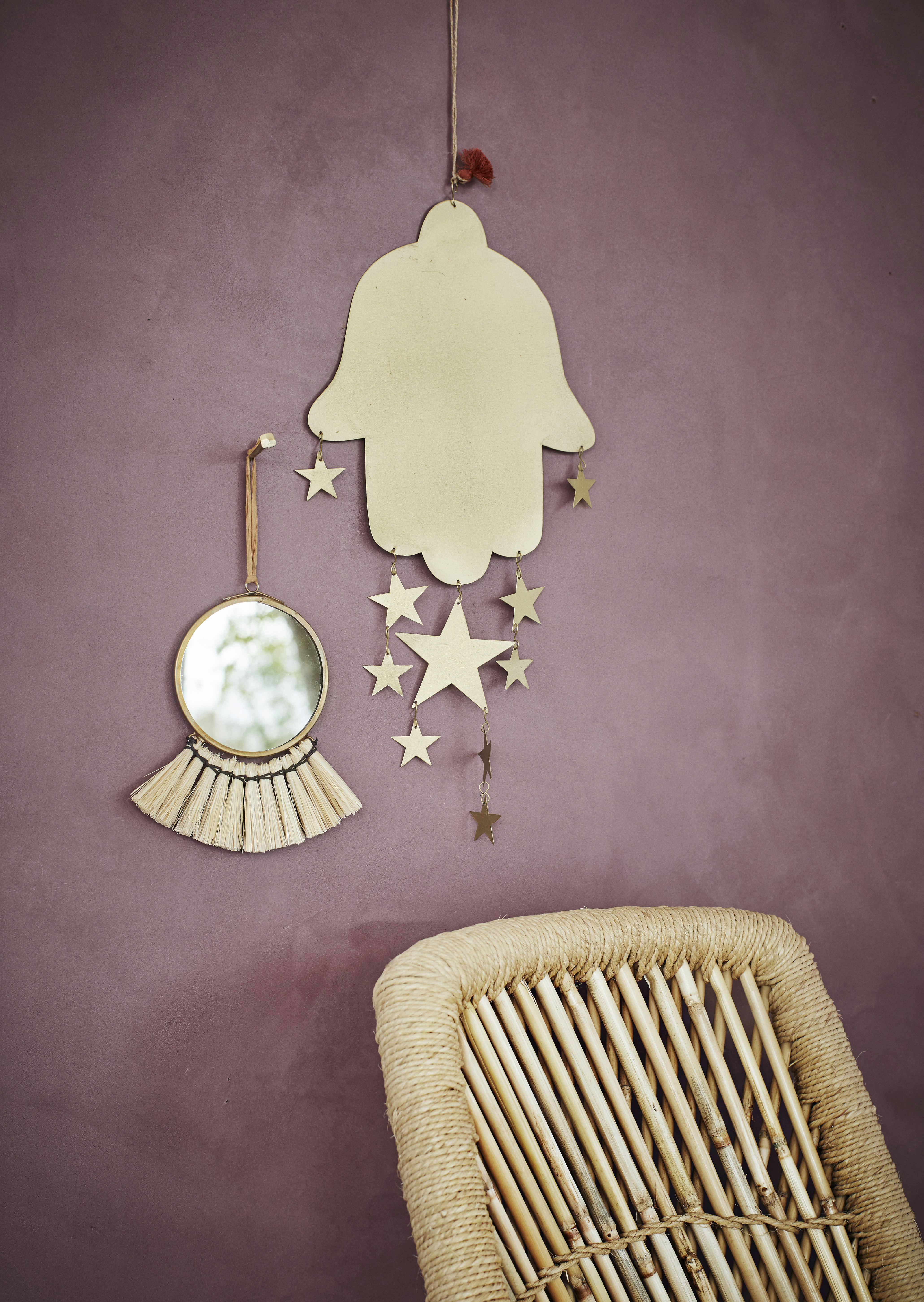 - Main de fatimas avec étoiles suspendues L21cm