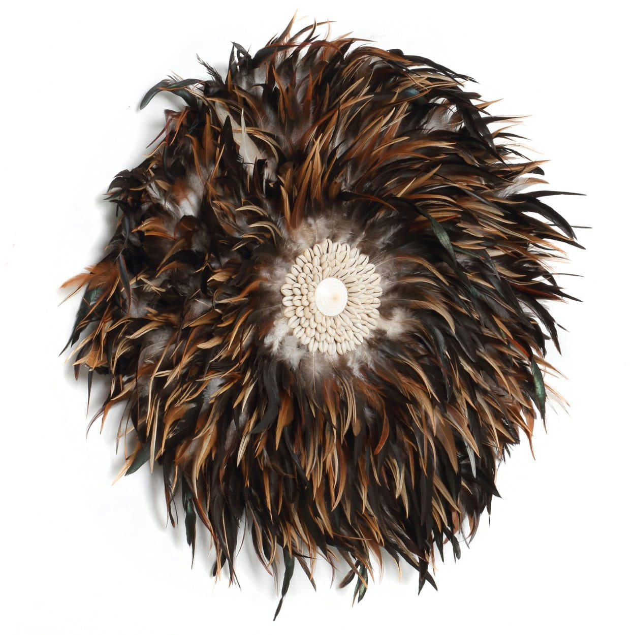 COASTAL JUJU - Décoration murale en plumes noir marron 60x60