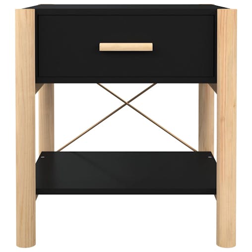 NNEVL Bedside Tables 2pcs Black 42x38x45 cm Engineered Wood