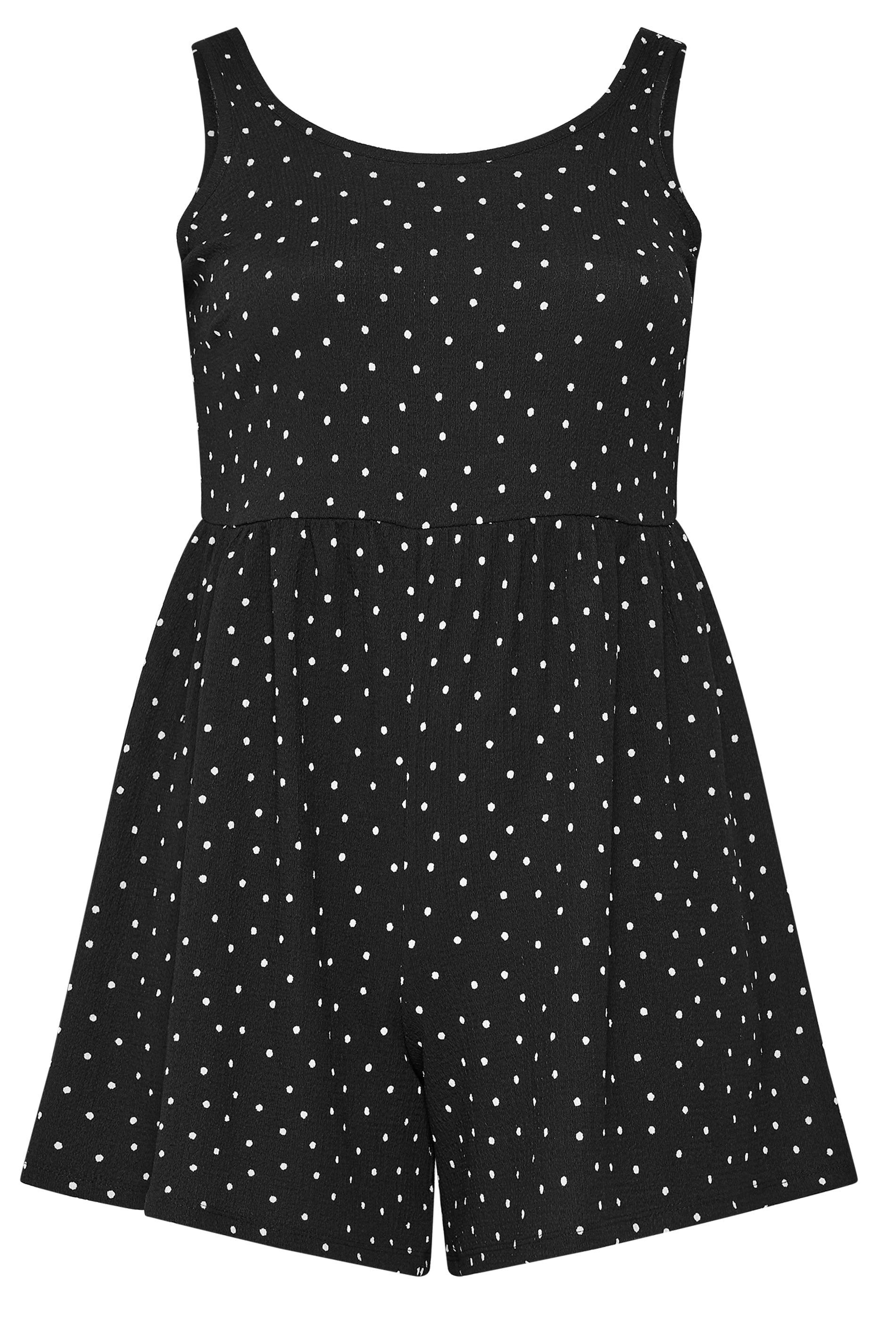 Yours Polka Dot Textured Playsuit