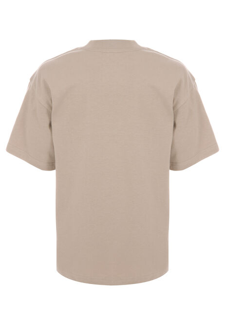 Older Boys Brown Stripe Cotton T-Shirt