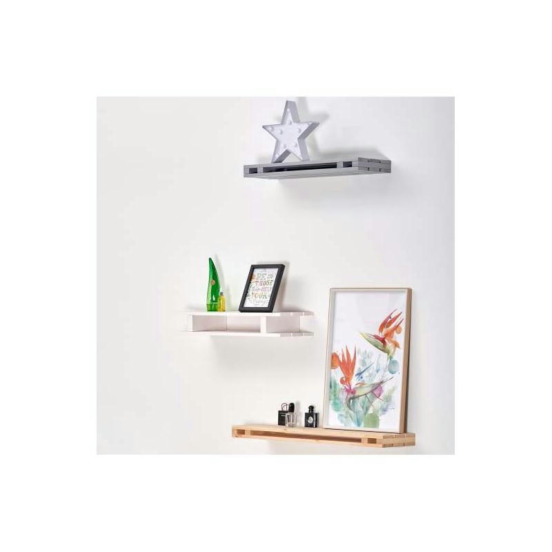 - Etagère palette en pin brut 60x23,5x5 cm