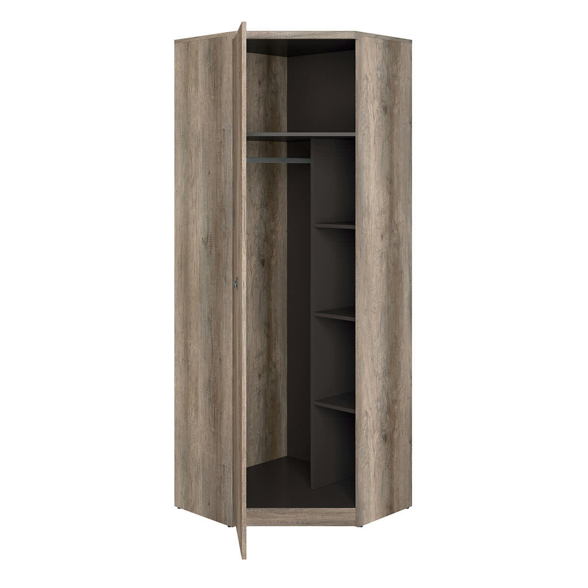 - Armoire d'angle 1 porte stratifiés naturel et gris