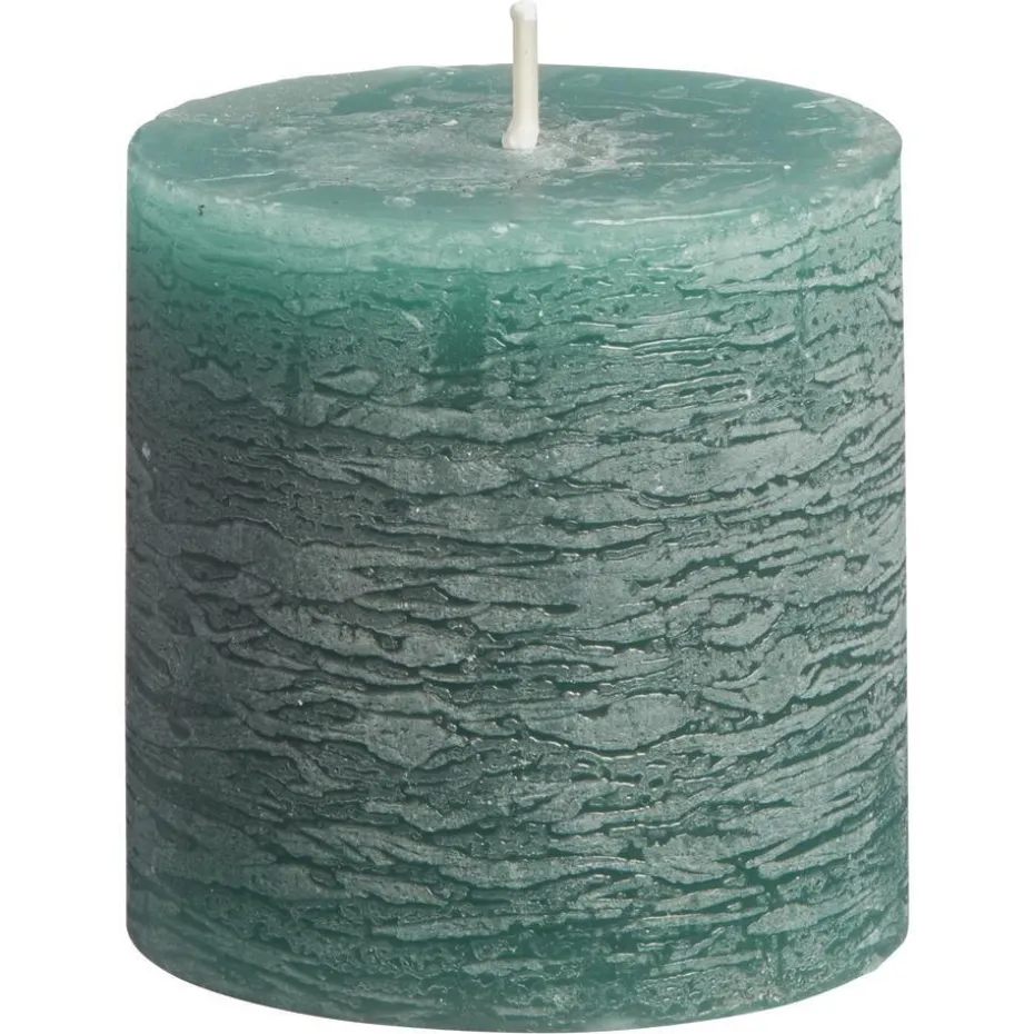 Kwantum Kaarsen & Theelichten | Kaarsen & Theelichten | Kaars Rustiek Donkergroen 7×7 Cm 007X007CM