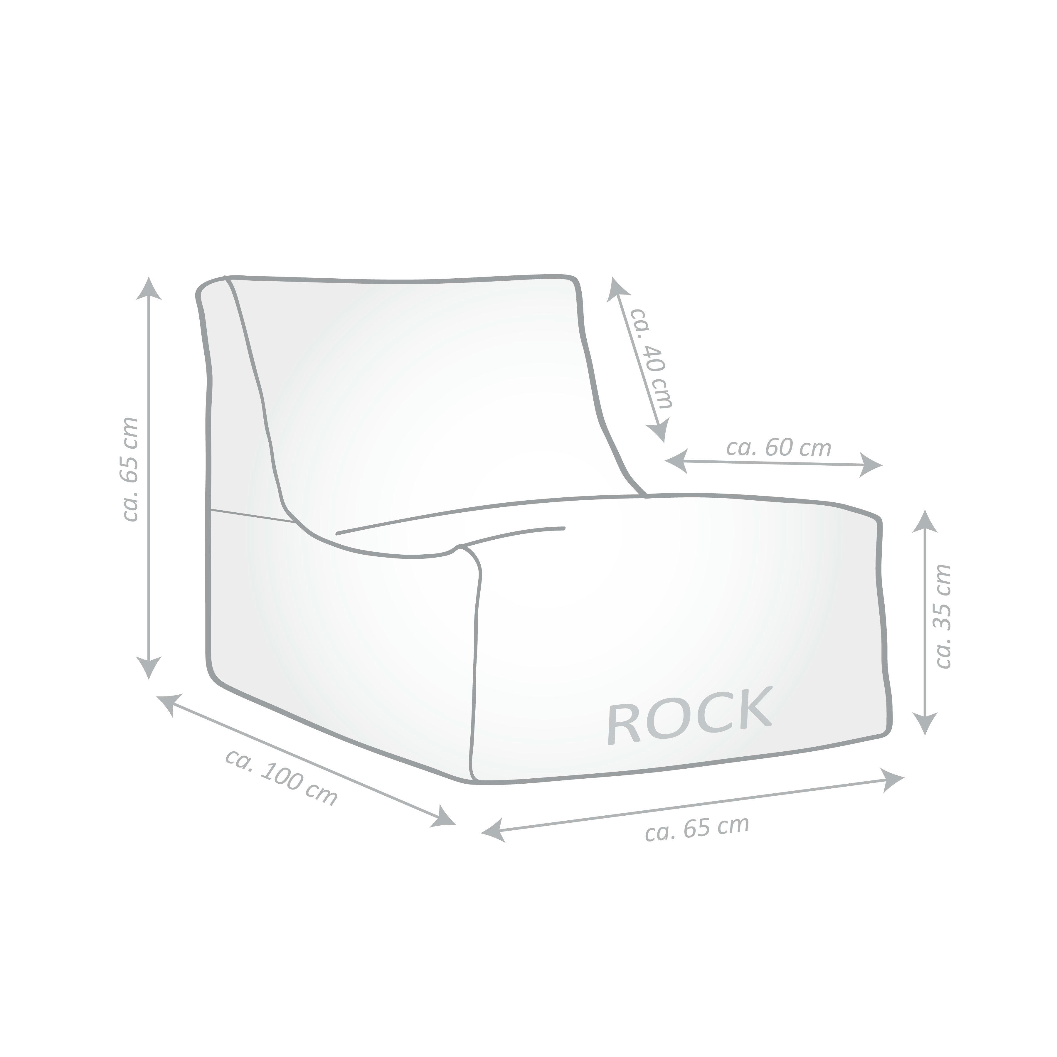 SOFTY - Pouf d'intérieur avec dossier aspect fourrure bleu 65x100x65cm
