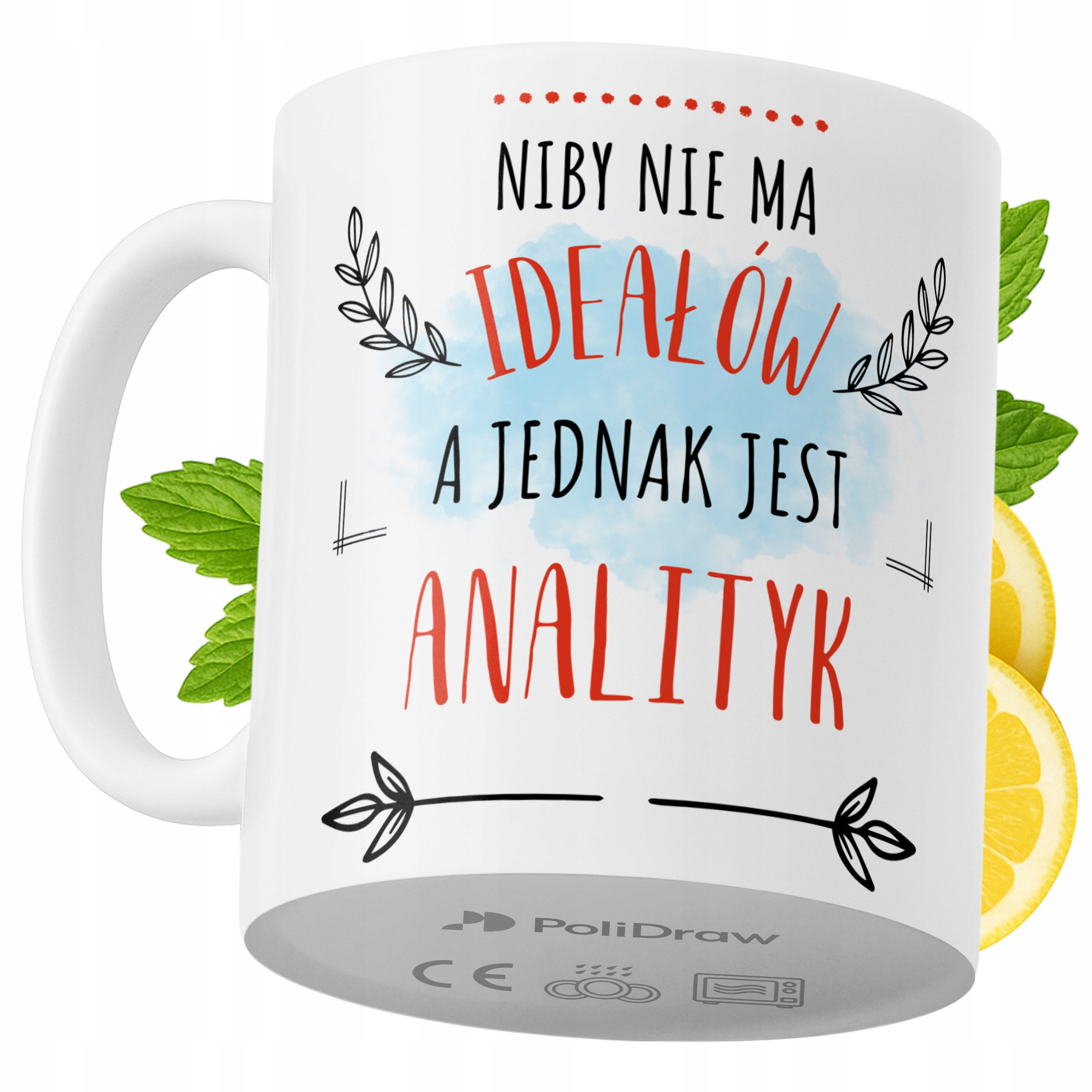 Kubek Dla Analityka na Prezent z Nadrukiem ze Zdjęciem 330 ml PoliDraw