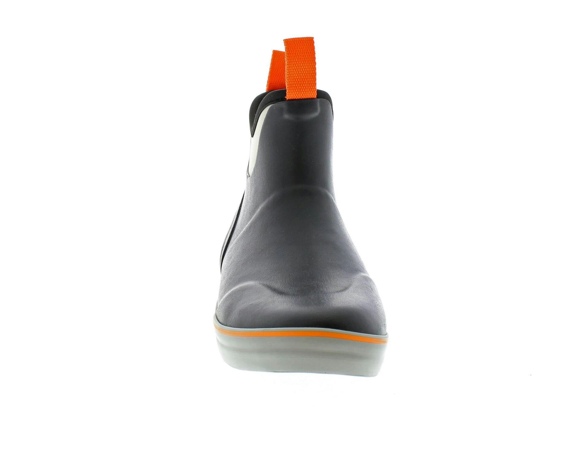 Outbound Men's Deck Waterproof Rubber Rain Boots with Tabs for Easy Slip On/Off, Black