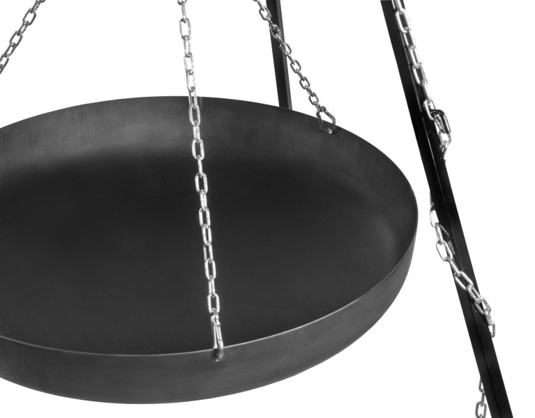 Wok na trójnogu z kołowrotkiem 180 cm, TRIVO, stal, 60 cm | TYLETEGOTU