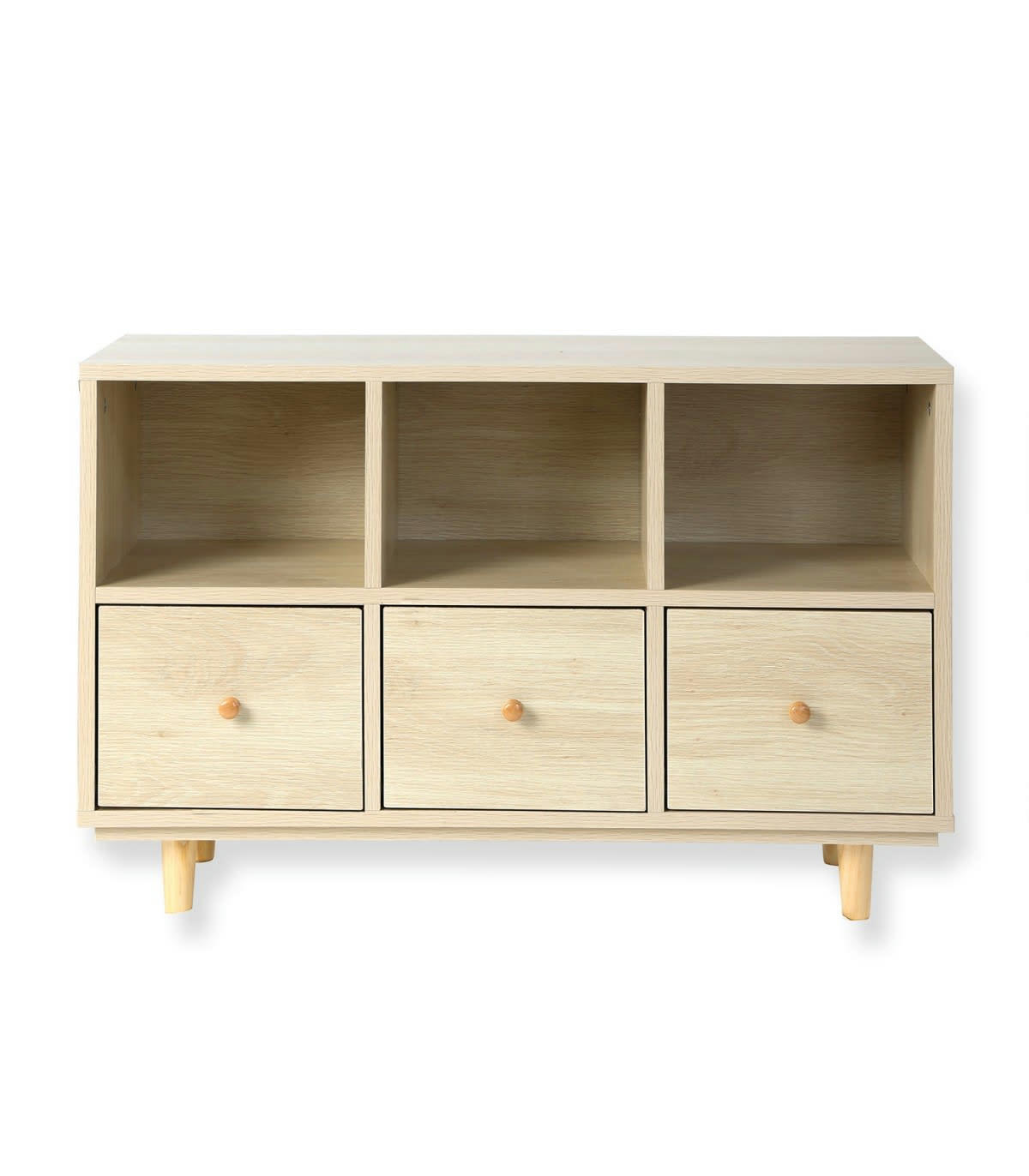 - Meuble TV petit espace 3 tiroirs - L80cmx H53cm - Marron