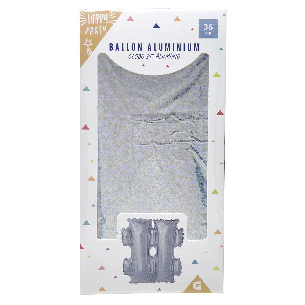 Ballon symbole # dièse aluminium H36cm (2 modèles argenté ou doré)