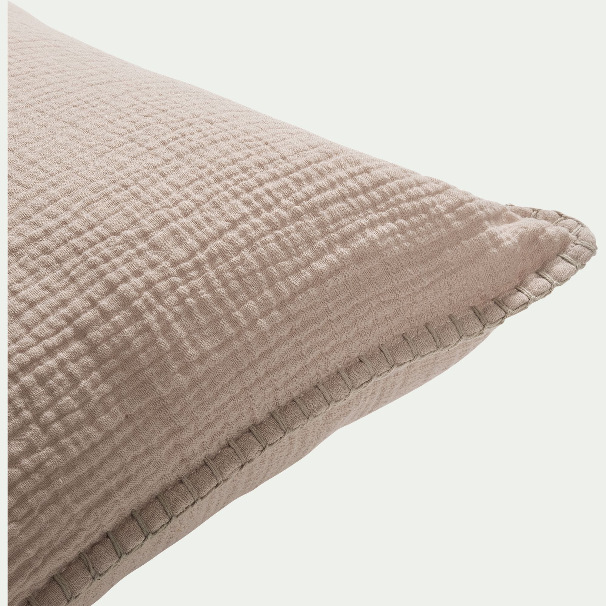 TESSALY - Coussin en gaze de coton 45x45cm - beige alpilles