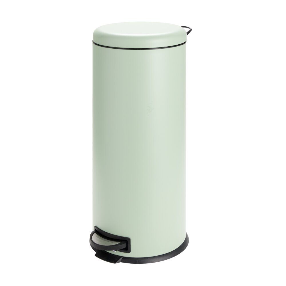 Poubelle à pédale 30L ronde métal vert Ø30xH69,5cm