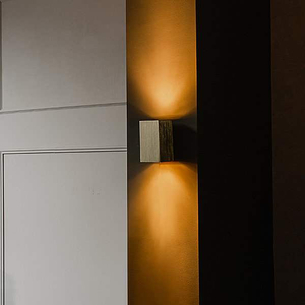 Applique murale moderne dorée carrée 2 lumières - Sandy