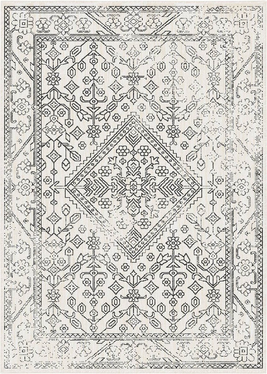 Buitenkleed Nova zwart/wit - Interieur05 - 200 x 290 cm