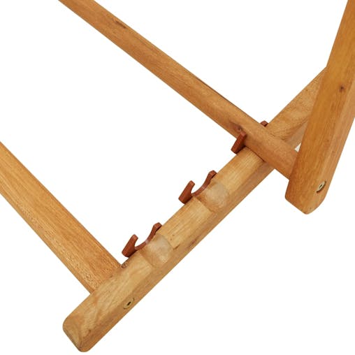 NNEVL Folding Beach Chair Solid Eucalyptus Wood and Fabric Cream